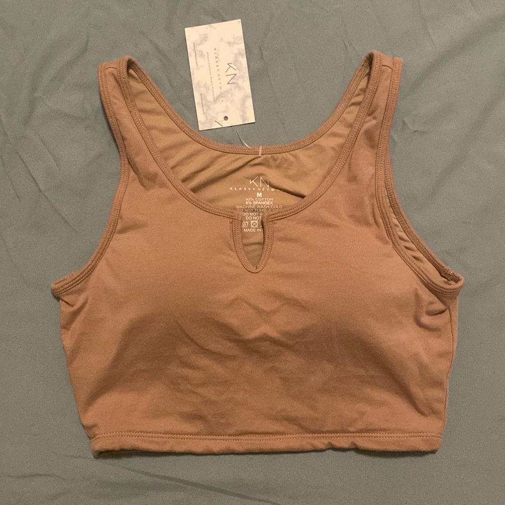 Klassy network v neck crop top with built in padding